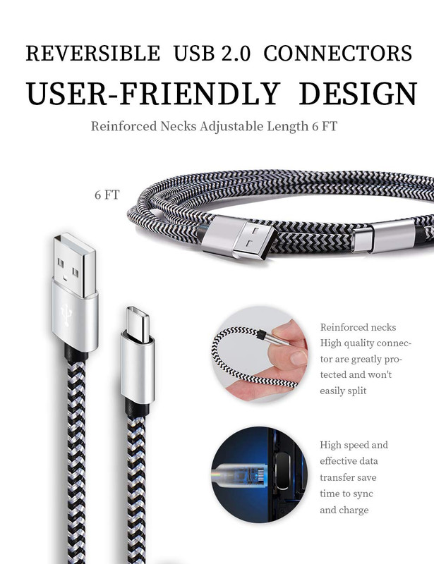 USB Type C Cable Fast Charging, Tpc001 5 Pack(6Ft 3A) Braided C Charger Cables C gallery