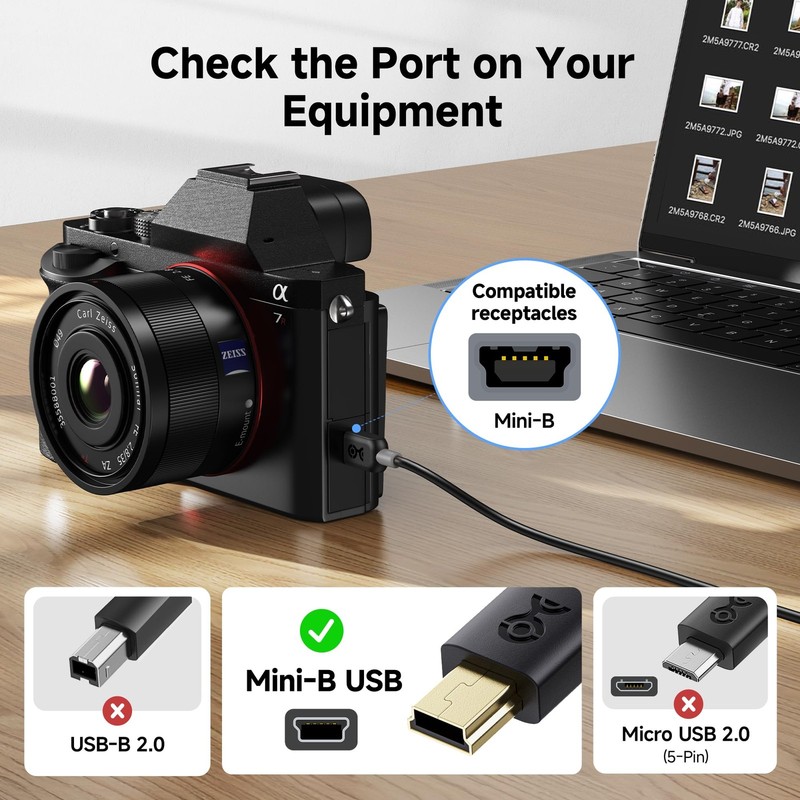 USB C to Mini USB Cable 480Mbps Data 15W Charging Cord Legacy Devices Lead gallery