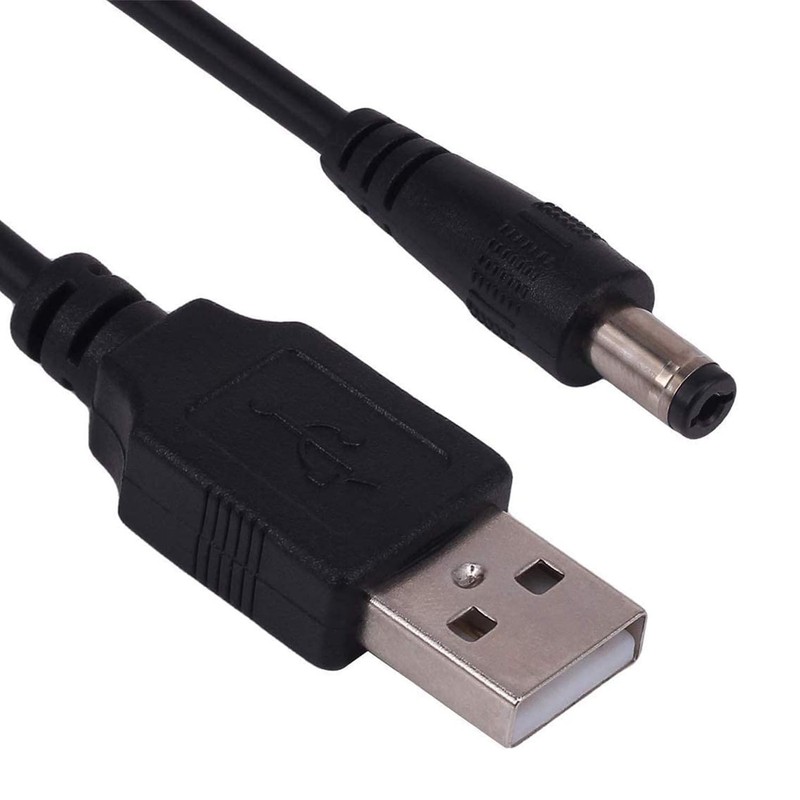 USB to DC 5.5mm Cable 50cm, USB-A to DC5.5mm x 2.1mm Power Plug Connector 5V …