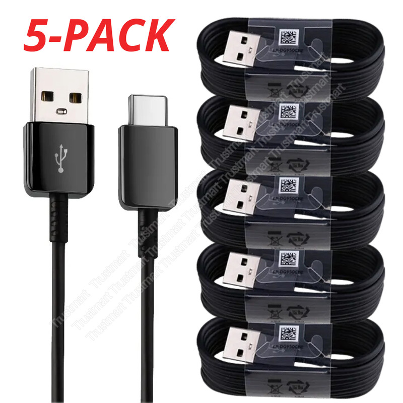 5X Bulk Lot Type C Charger Cable USB C Fast Charging Cord For Samsung S9 S8 S10