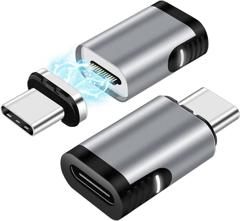 SHEEAST Magnetic USB C Adapter 2 Pack 24 Pin Mini Magnetic USB C Adapter Connect