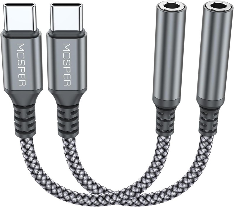 USB C to 35mm Female Adapter Aux Audio Dongle