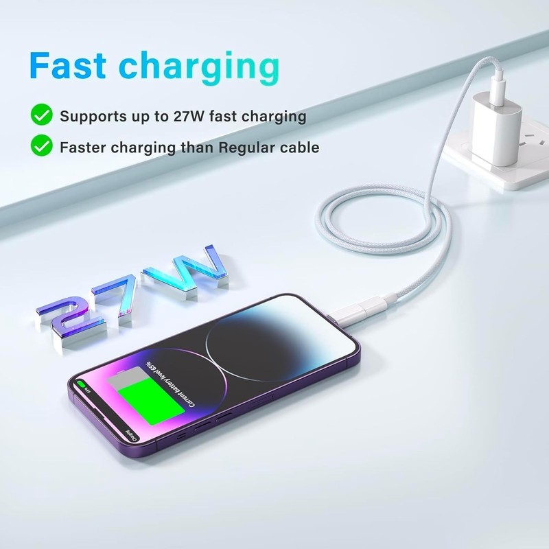 MFi Certified 27W USB C to Lightning Adapter (2 Pack) - Fast Charging White gallery