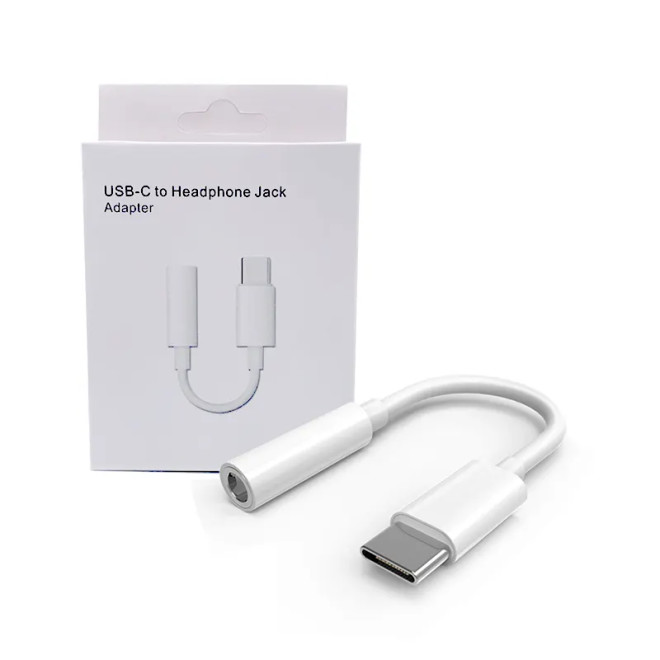 12 Pcs USB-C to 3.5mm Headphone/Headset Jack Adapter – White