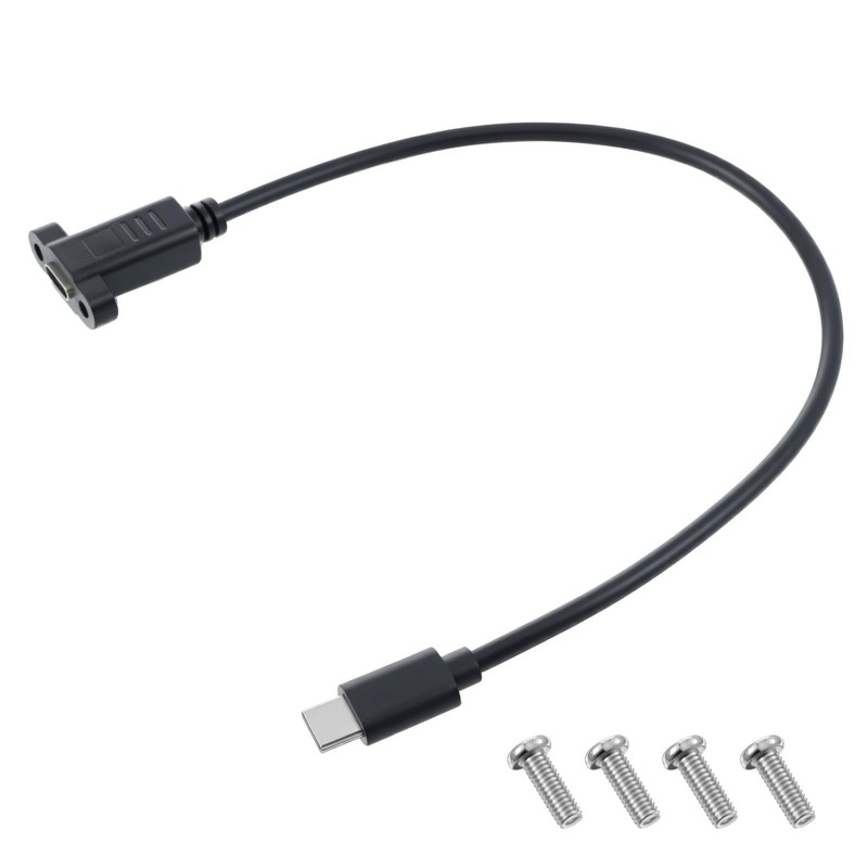 USB Type C Male to Female Cable, USB Type C 3.1Panel Mount Adapter Cable 10gb…