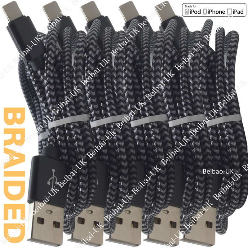 5 Pack Fast Charger Cable 6Ft Lot For iPhone 11 XR 8 7 6 5c 4s USB Charging Cord
