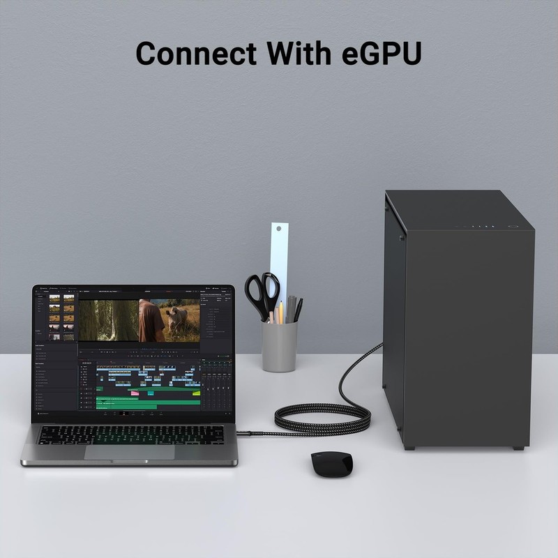 2 PCS 6.6Ft 80Gbps USB C To C Cable 240W 16K/Dual 8K Braided Video Data Cord gallery