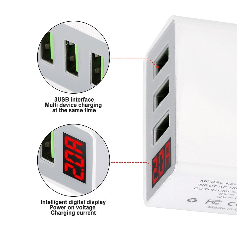 3-Port USB Wall Fast Quick Charger QC 3.0 for Cell Phone iPhone Samsung Android gallery
