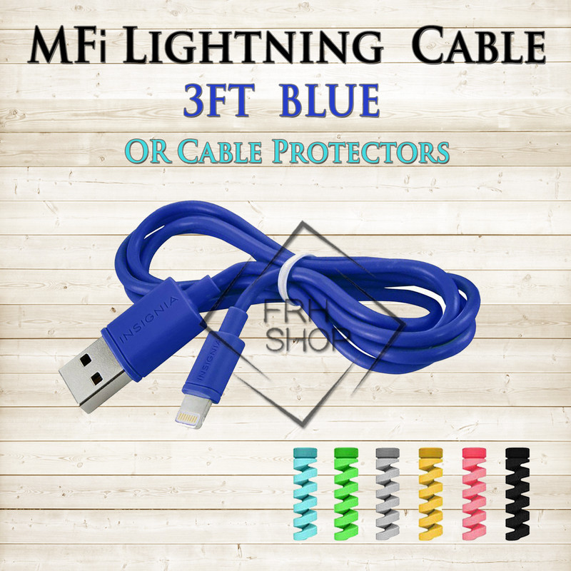 Insignia Lightning Charging Cable 3FT 1M USB MFi i Phone 11 pro XR Xs 8 7 6 BLUE