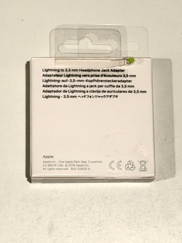 GENUINE Apple Lightning to 3.5mm Headphone Jack Adapter MMX62AM/A NEW SEALED gallery