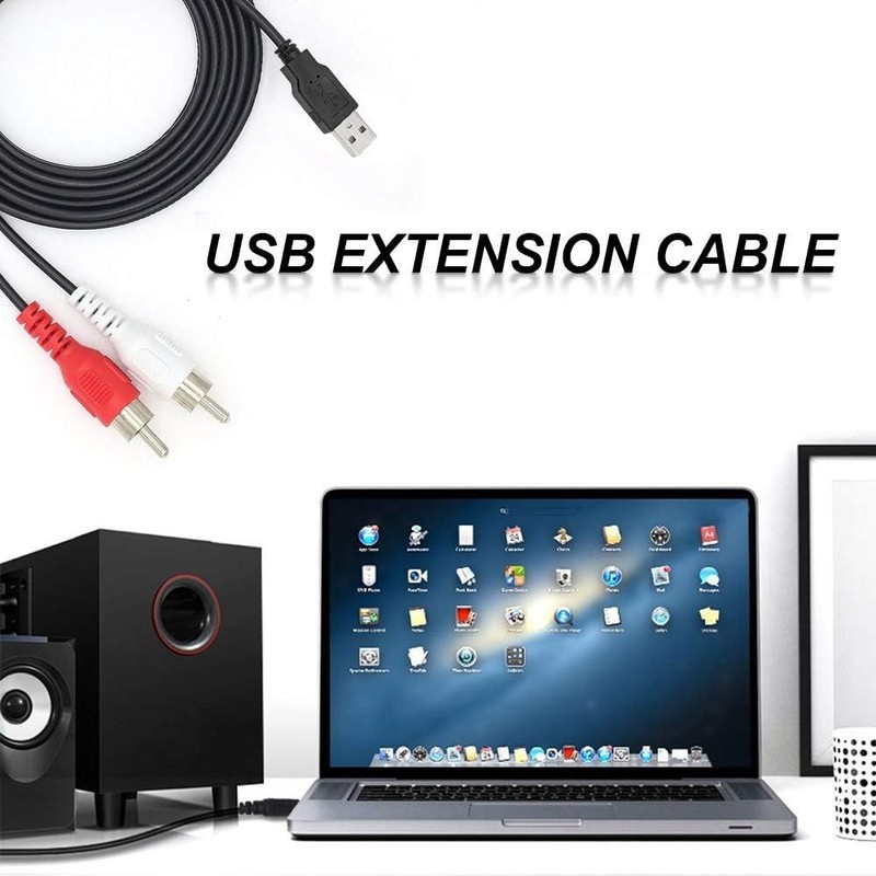 High-Fidelity USB to RCA Male Cable - 1.5m AV Connector for Seamless Playback gallery
