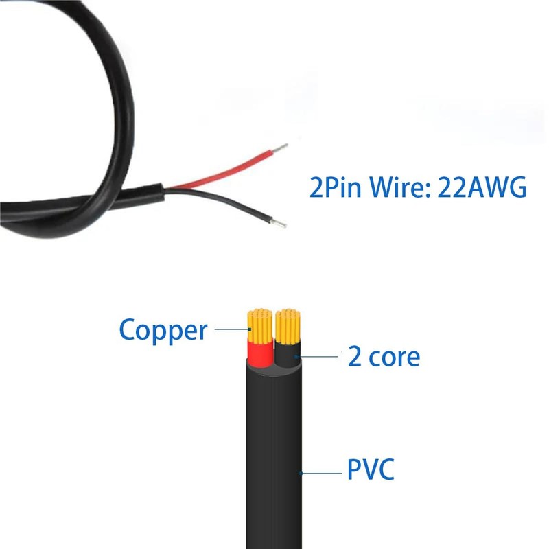 5Pcs 25CM 22AWG Right Angle USB -2 Core Pigtail Cable, 3A 5V 90Degree USB-Plu... gallery