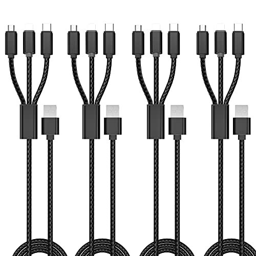Multi Charging Cable, 4Pack/4FT 3 in 1 Fast Charging Cord Adapter with USB-C gallery