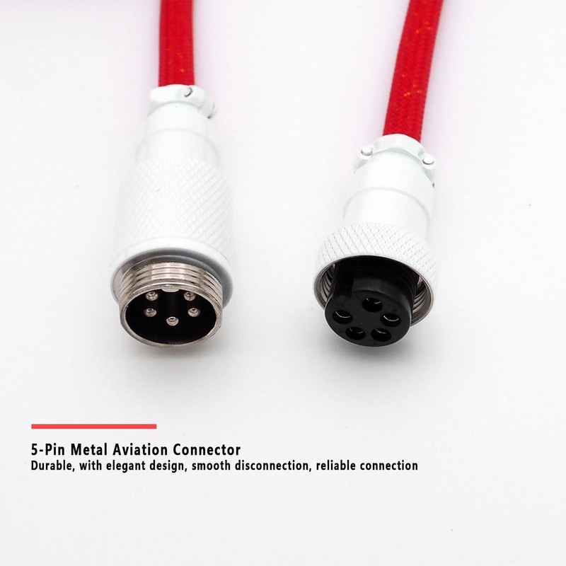Coiled Keyboard Cable USB-to USB-A 1.5M, Double-Sleeved Braided with Detachab... gallery