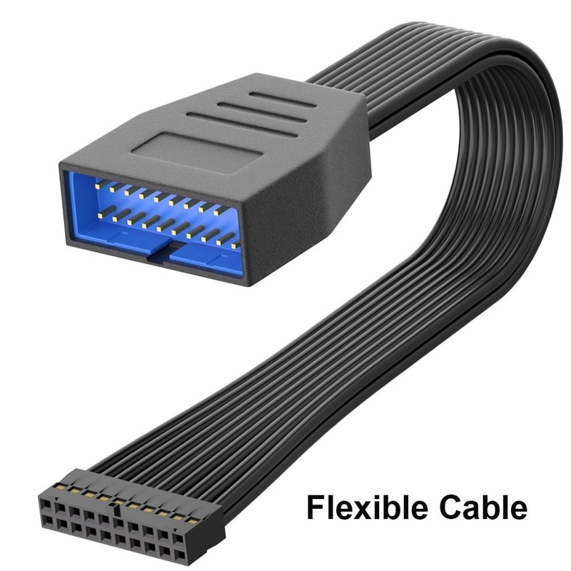 2 Pack 6 inch Motherboard USB 3.0 Header Extension Cable 19/20 Pin M/F, Internal gallery
