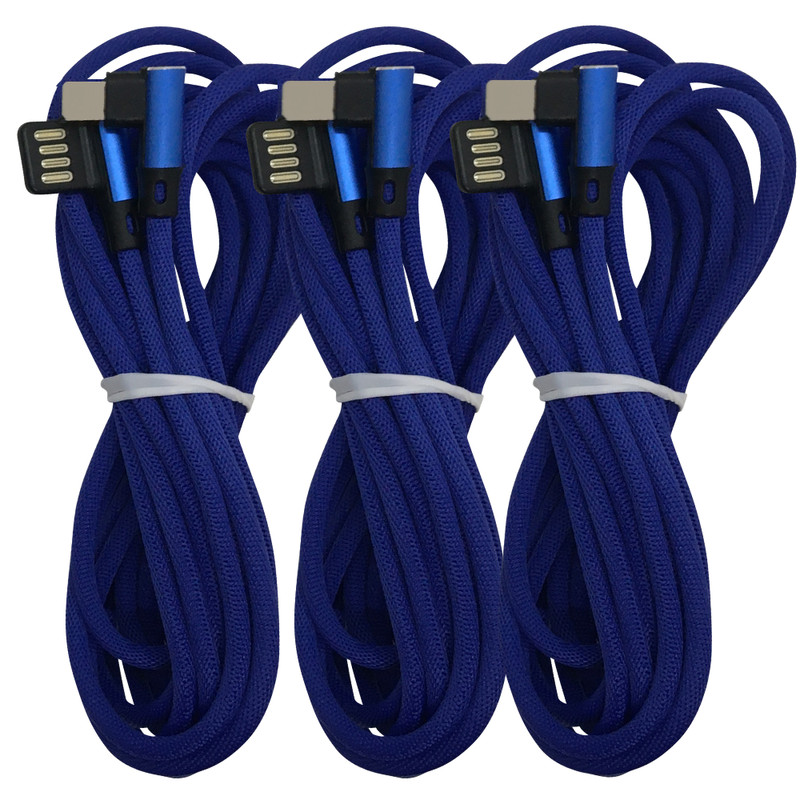 3X 90 Degree Elbow Fast USB Charger Cable 10FT For iPhone 11 8 7 X Charging Cord