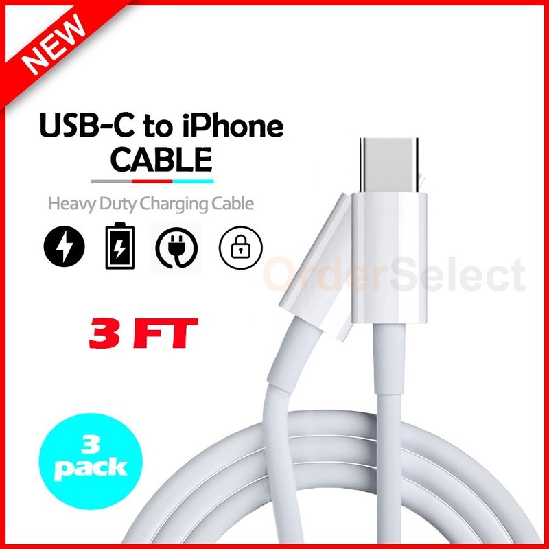3X Fenzer USB-C Cable Charger Sync Cord for iPhone 12/12 Mini/12 Pro / Pro Max