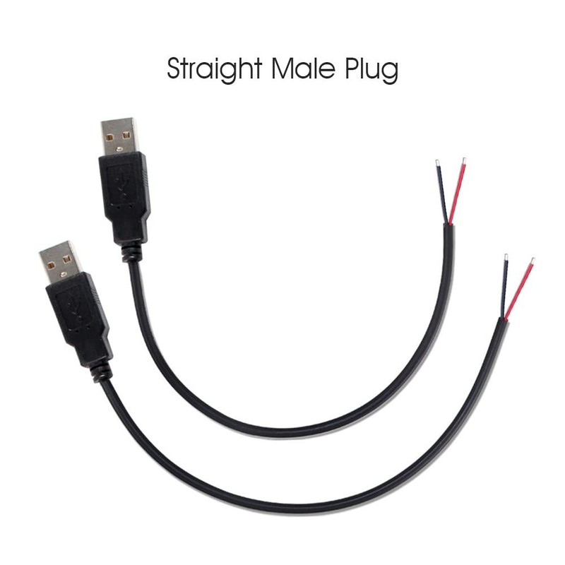 4pcs USB 2.0 To Bare Wire Open End Cable 12inch 5V 2.1A 2 cores Power Pigtail... gallery