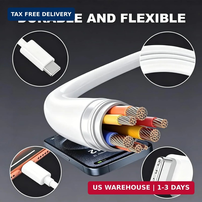 6 inch USBC to USBC Cable Short, 2Pack 60W Fast Charging Short Type C Charger Co gallery