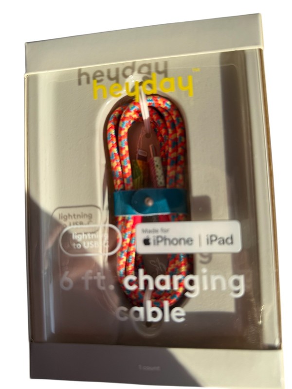 NEW Get 2! Heyday 6′ Charging USB-C Cable Braided Apple iPhone & iPad