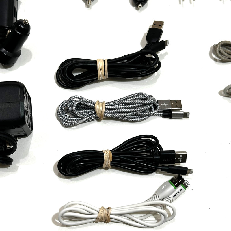 USB Charging Cables Cell Phone Charger Cords Bricks Car Lot of 30+ Assorted gallery