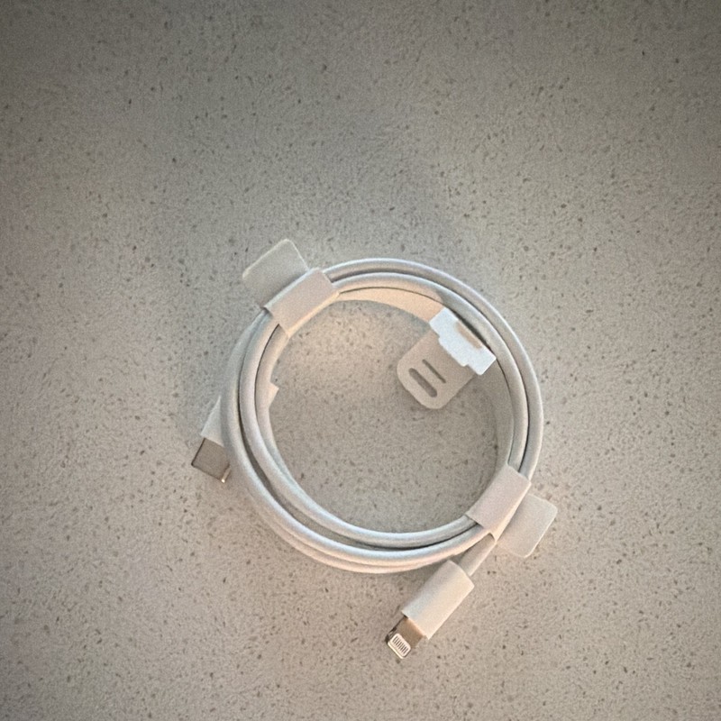 USB-C to Lghtning Cable, Charging & Data Sync, White, 3 ft, Plain Finish
