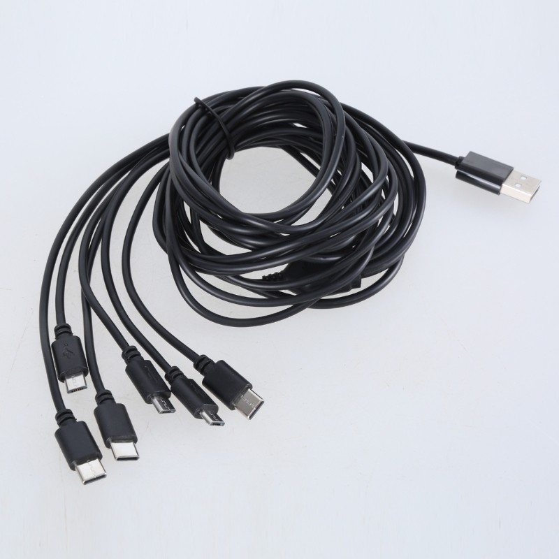 6 in 1 USB Charging Wire for Phones Tablets Headphones with 50cm/150cm Length gallery