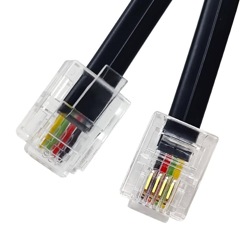 Flat 6ft RJ11 Line Cable with Gold-Plated Connectors for Superior Performance gallery