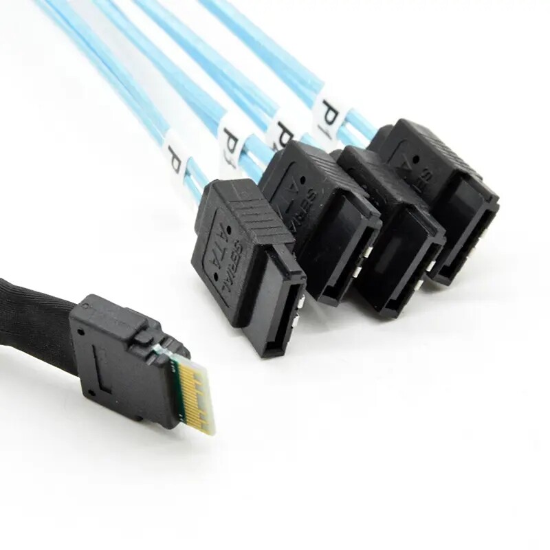 Server SAS to SATA hard drive adapter cable Mini SAS cable SFF8087 to SATA × 4