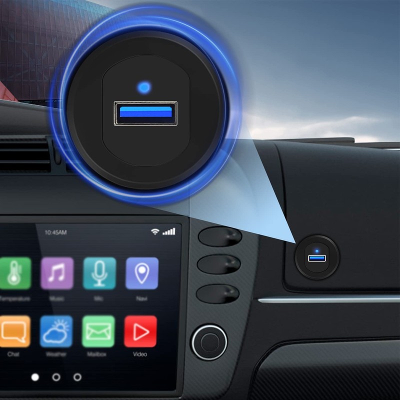 Single Port USB 3.0 Car Mount Flush Cable Male To Female Extension 1ft Dashboard gallery