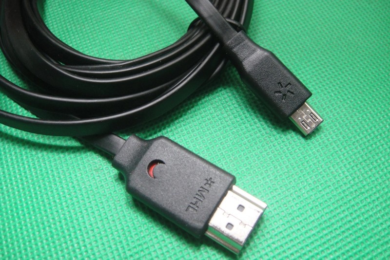 MHL Micro-B USB (Male) to MHL/HDMI Noodle Cable Connect Samsung Phone to HDTV