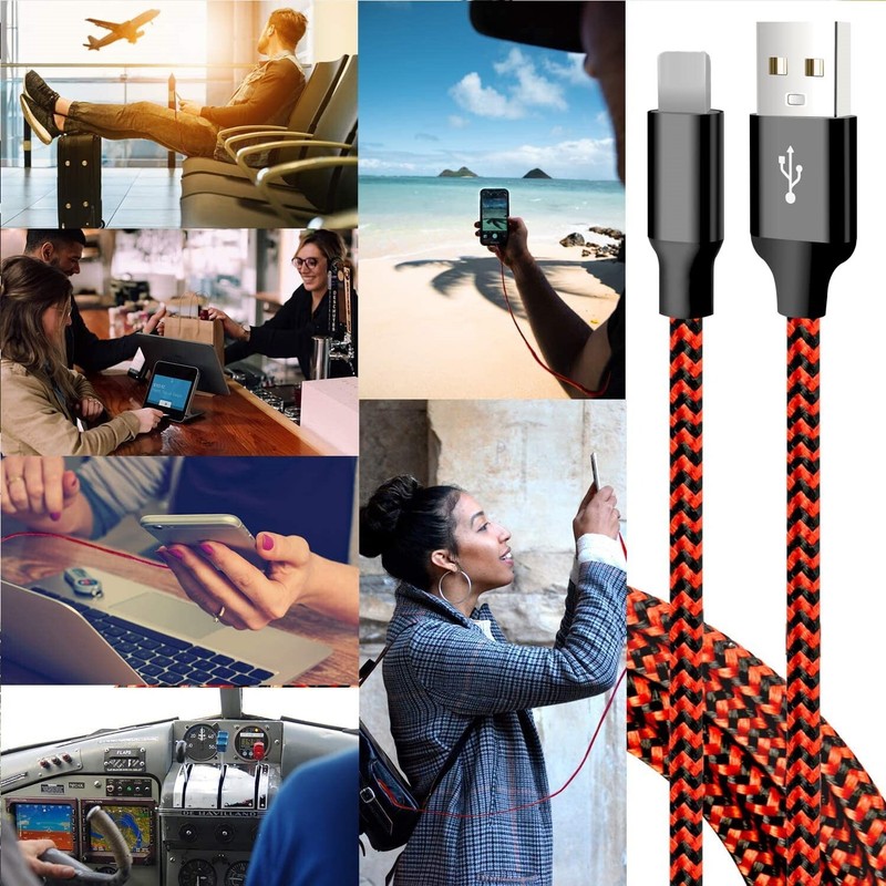 3Pack USB Fast Charge 10FT Extra Long Braided Cable For iPhone 14 13 12 8 6 Cord gallery
