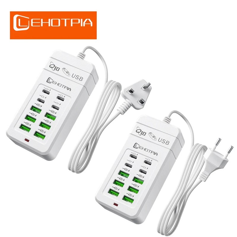 EU UK US Plug Multiple Rapide USB Charger Power Adapter 1.2M Extension Cord 6 US gallery