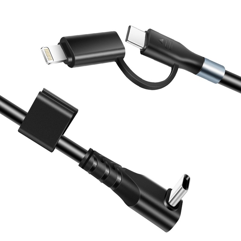 2in1 Coiled USB-C/8 Pin Cable Charger For iPhone 16 15 14 13 Samsung S24 S23 S22 gallery