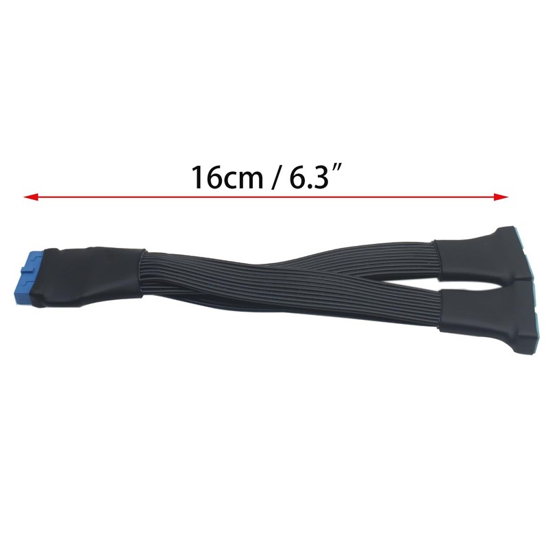 1 Pcs USB 3.0 Header Extension Cable 19 to 20 Pin 1 to 2 Y Splitter for Mothe... gallery