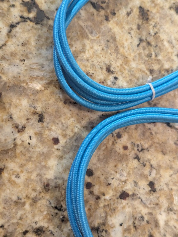 Cordzilla 10 ft USB-C to USB-C Braided Sync & Charge Cable Long Bright Blue 2 PK gallery