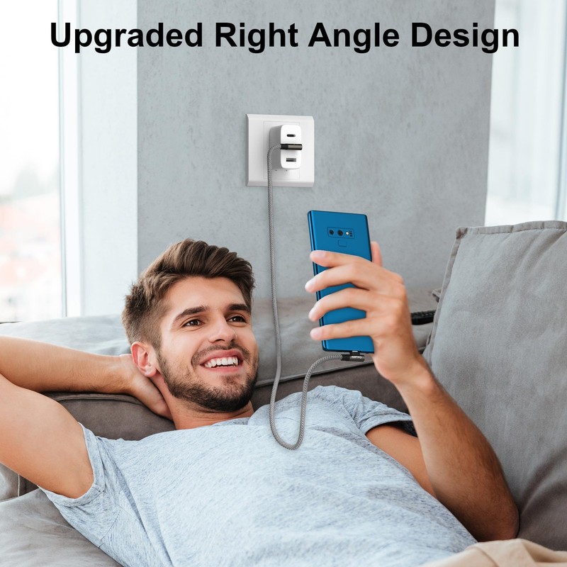 2 Pack 100W USB to USB Cable 4FT, Double 90° Angle, 90 Degree 5A Super Fast C... gallery