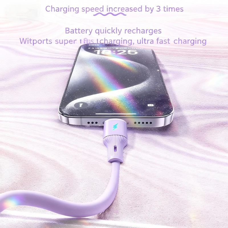 USB Cable PD Fast Charger(TO Purple)Mobile data cable,charging cable, support... gallery