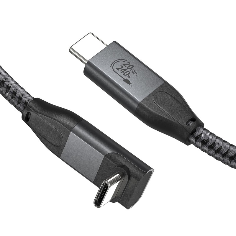 USB C to USB C Cable, Right Angle USB C 3.2 Gen 2 Cable 20Gbps USB Type C Dat...