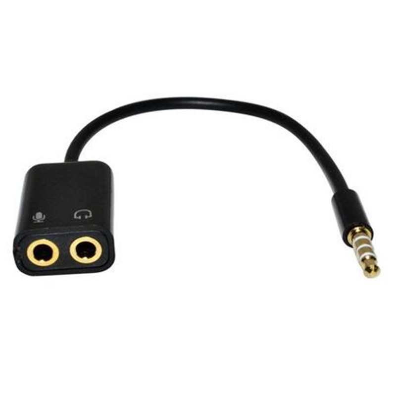 3.5mm 1/8" Earphone Headset + Microphone Adapter To Stereo Audio Male PC Iphone gallery