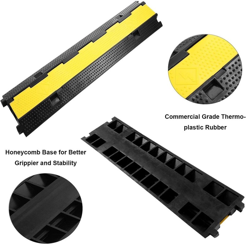3 Pack Heavy Duty Rubber Cable Protector Ramp for Driveways and Wires gallery