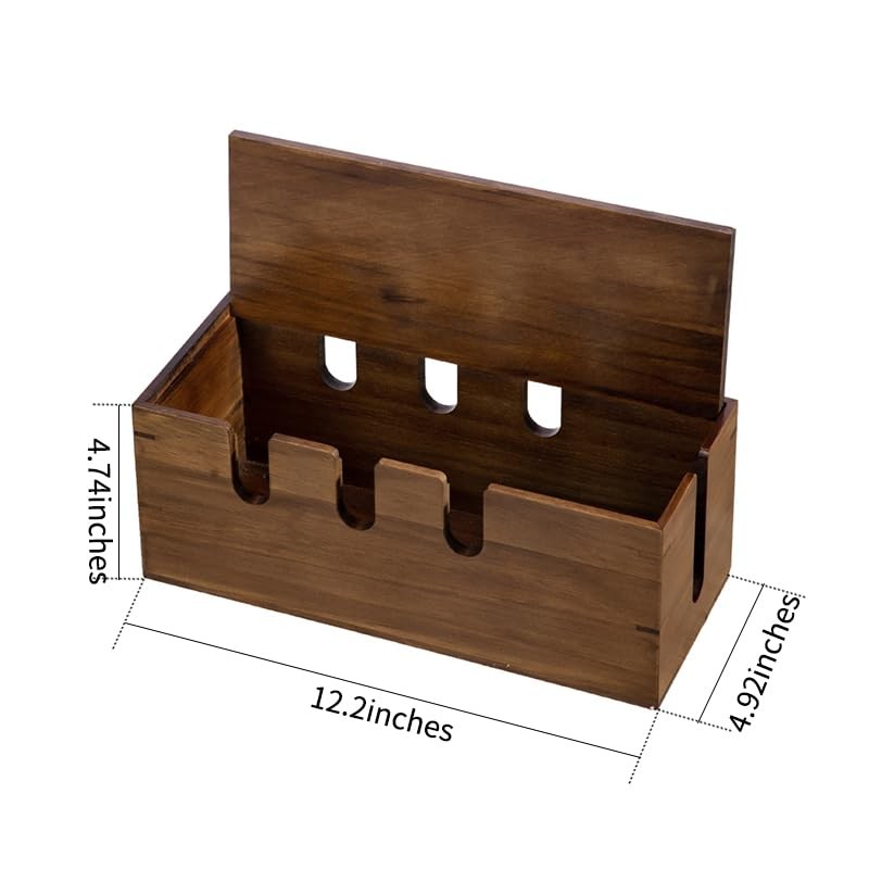 Large Cable Management Box, Wooden Cord Hider Desk Organizer, Power Brown gallery