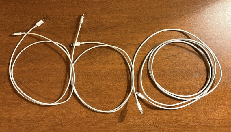 iPhone cables USB-C to lightning cables 6ft & two 3ft MFi-Certified