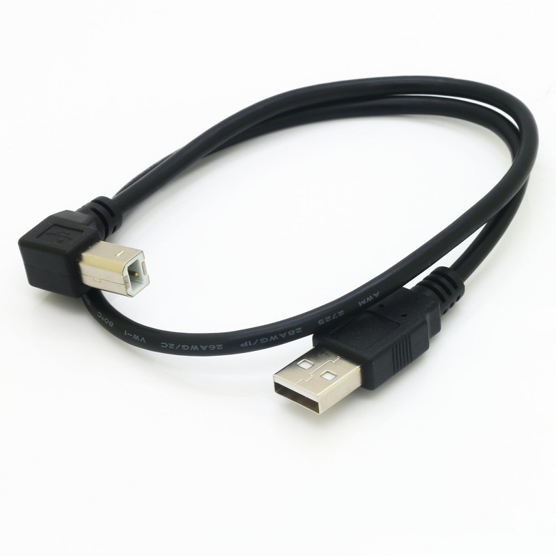 1.6 Foot 90 Degree Up Angle USB 2.0 A Male To B Male Printer Scanner Cable Cord