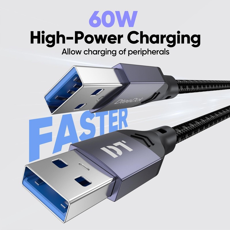 USB to USB Cable 10 Ft 5Gbps Long USB 3.0 60W USB A Male to Male Cord 10ft Da... gallery