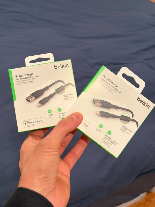 Belkin BOOST CHARGE Braided to USB-A Cable 3.3 Feet – (QUANTITY 2)