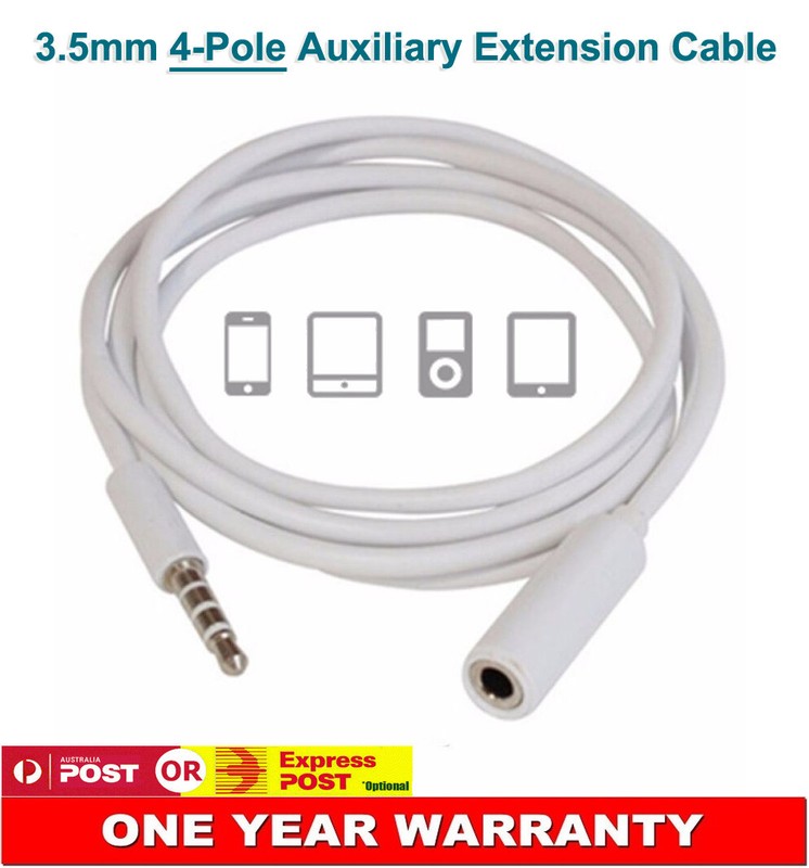 2X AUX 3.5mm Earphone Headphone Extension Cable for iPhone 3 3GS 4 4S 5 5C 5S 6