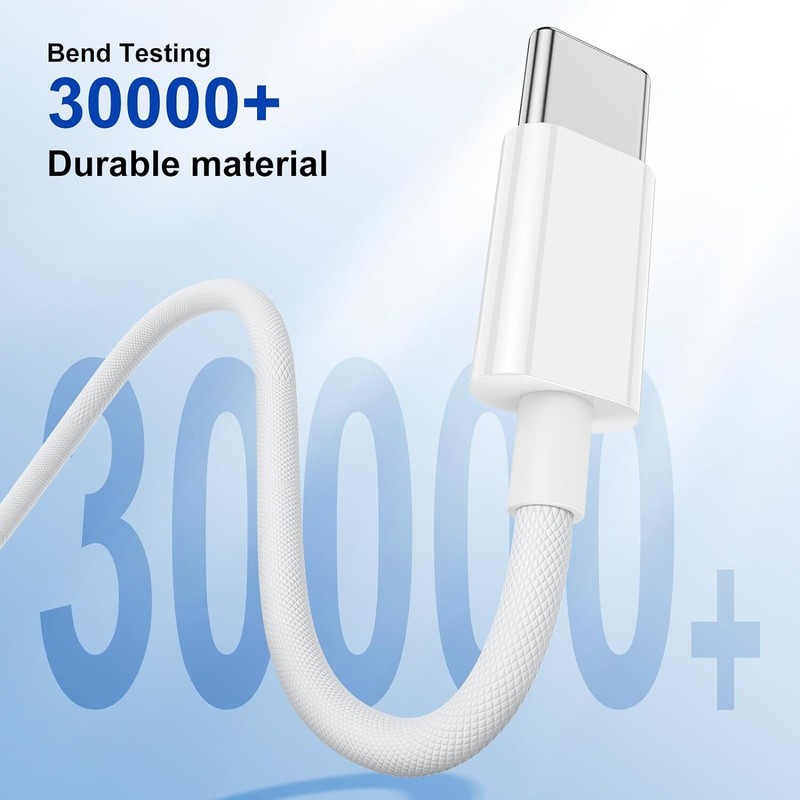 for iPhone Air/17 Pro Max//16/15 Plus Fast Charging Braided USB C To USB C Cable gallery