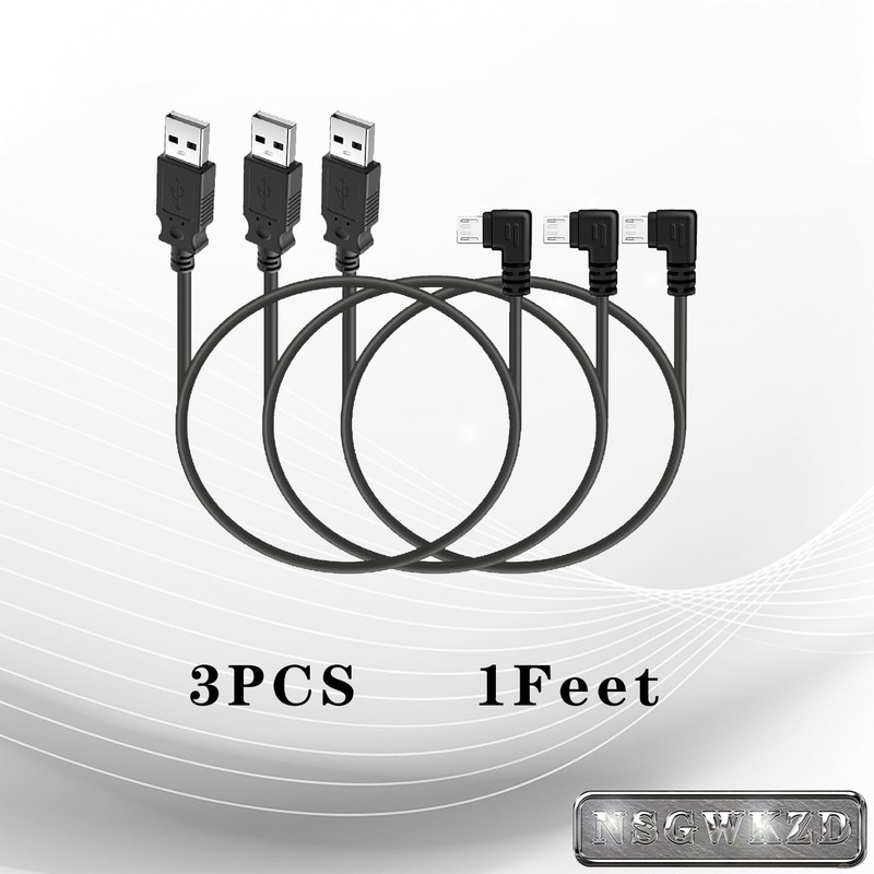 Micro USB Cable 1ft - Left Angle, Data Transfer, Fast Charging Cord Short 12 ... gallery