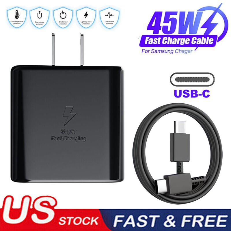 🌟6FT Cable&45W Fast Charging Type C Wall Charger For Samsung Galaxy S22 S21 S23